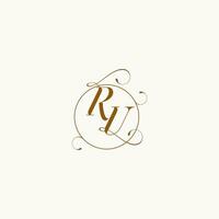 RU wedding monogram initial in perfect details vector