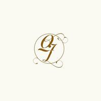 QJ wedding monogram initial in perfect details vector