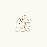 SN wedding monogram initial in perfect details vector