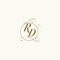 RD wedding monogram initial in perfect details vector