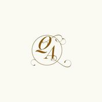 QA wedding monogram initial in perfect details vector