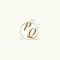 PQ wedding monogram initial in perfect details vector