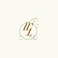 WL wedding monogram initial in perfect details vector