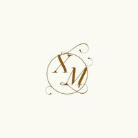 XM wedding monogram initial in perfect details vector