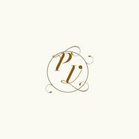 PV wedding monogram initial in perfect details vector