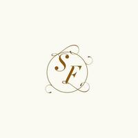 SF wedding monogram initial in perfect details vector