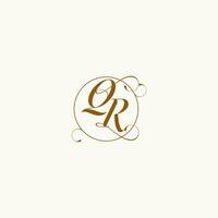 QR wedding monogram initial in perfect details vector