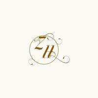 ZH wedding monogram initial in perfect details vector