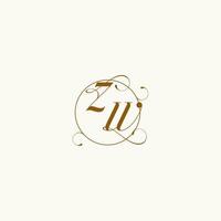 ZW wedding monogram initial in perfect details vector