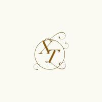 XT wedding monogram initial in perfect details vector