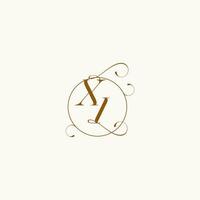 XI wedding monogram initial in perfect details vector