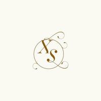 XS wedding monogram initial in perfect details vector