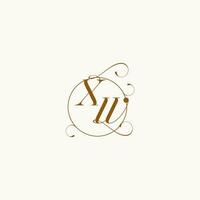 XW wedding monogram initial in perfect details vector