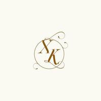 XK wedding monogram initial in perfect details vector