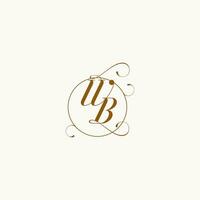 WB wedding monogram initial in perfect details vector