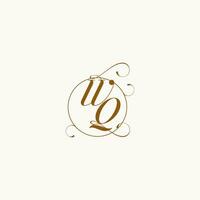 WQ wedding monogram initial in perfect details vector