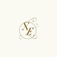 XE wedding monogram initial in perfect details vector