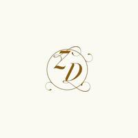 ZD wedding monogram initial in perfect details vector
