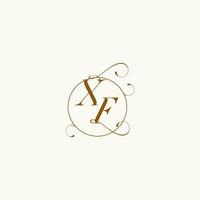 XF wedding monogram initial in perfect details vector