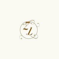 ZL wedding monogram initial in perfect details vector