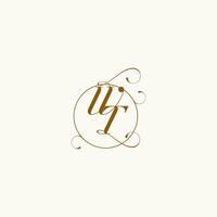 WT wedding monogram initial in perfect details vector