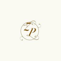 ZP wedding monogram initial in perfect details vector