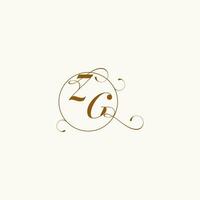 ZG wedding monogram initial in perfect details vector