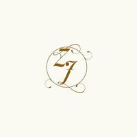 ZJ wedding monogram initial in perfect details vector