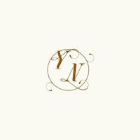 YN wedding monogram initial in perfect details vector