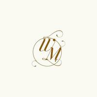 WM wedding monogram initial in perfect details vector