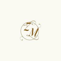 ZM wedding monogram initial in perfect details vector