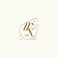 WX wedding monogram initial in perfect details vector