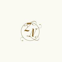 ZN wedding monogram initial in perfect details vector