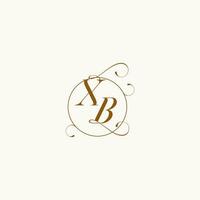 XB wedding monogram initial in perfect details vector