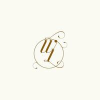 WI wedding monogram initial in perfect details vector