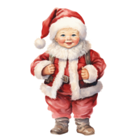 ai generato bambino Santa per Natale evento. acquerello stile. ai generato png