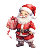 ai generato bambino Santa per Natale evento. acquerello stile. ai generato png