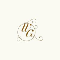 WG wedding monogram initial in perfect details vector
