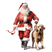 ai generato bambino Santa per Natale evento. acquerello stile. ai generato png