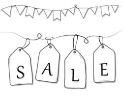 Vector hand drawn sale tags