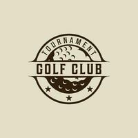 pelota de golf logo Clásico vector ilustración modelo icono gráfico diseño. deporte firmar o símbolo para torneo o club con Insignia y tipografía retro estilo