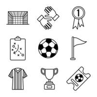 fútbol conjunto icono diseño vector