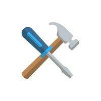 screwdriver and hammer icon design vector template