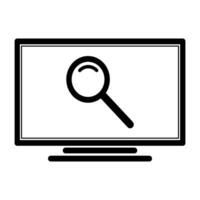 screen and magnifying glass vector