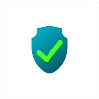 shield and check mark icon vector template