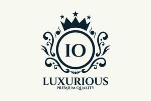 Initial  Letter IO Royal Luxury Logo template in vector art for luxurious branding  vector illustration.