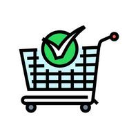 shopping cart mark circle color icon vector illustration