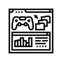 analítica juego desarrollo línea icono vector ilustración