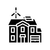 edificio energía eficiente glifo icono vector ilustración
