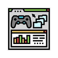 analytics game development color icon vector illustration